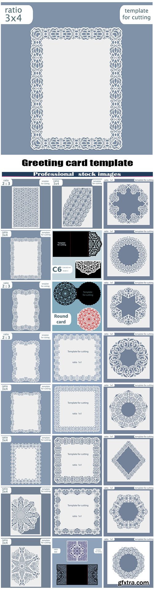 Greeting card template for cutting plotter # 10