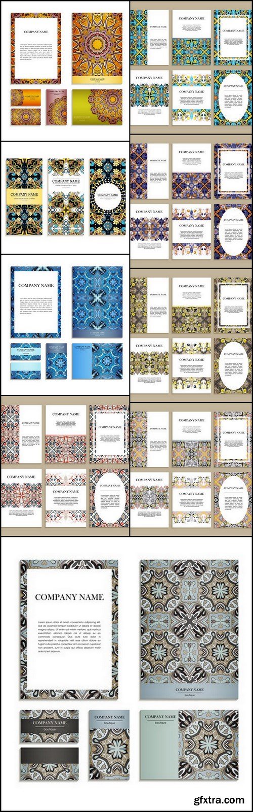 Set of Design Cards for Business - 9 EPS Vector Stock