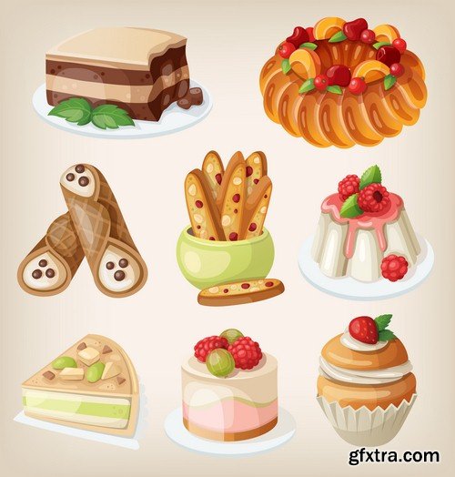 Desserts sets - 6 EPS