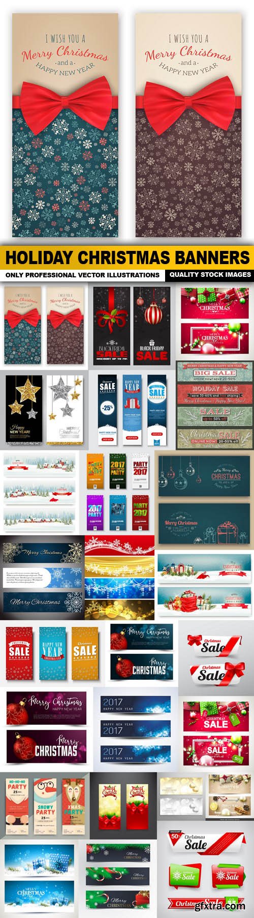 Holiday Christmas Banners 25xEPS