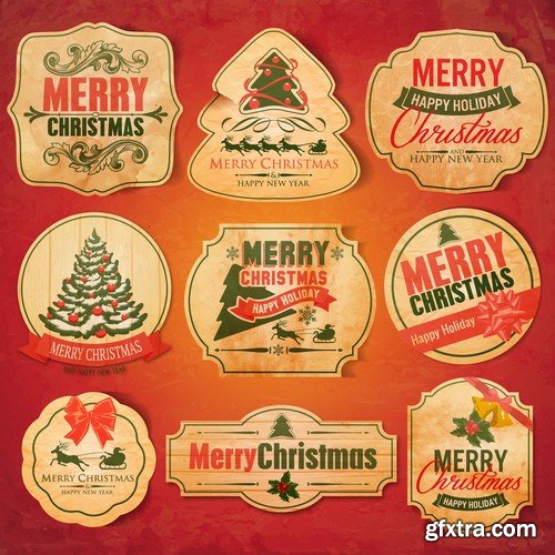 Christmas stickers - 6 EPS