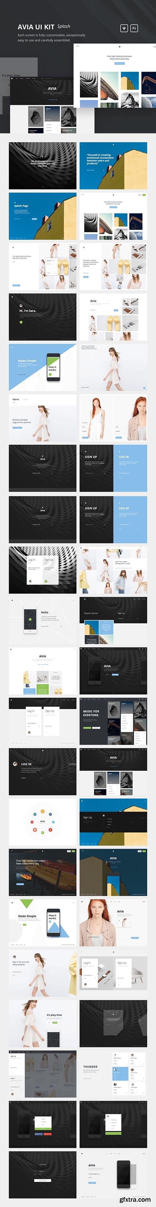 Avia UI Kit: Splash - Beautiful 40 template home page kit Avia UI Kit: Splash - Beautiful 40 template home page kit