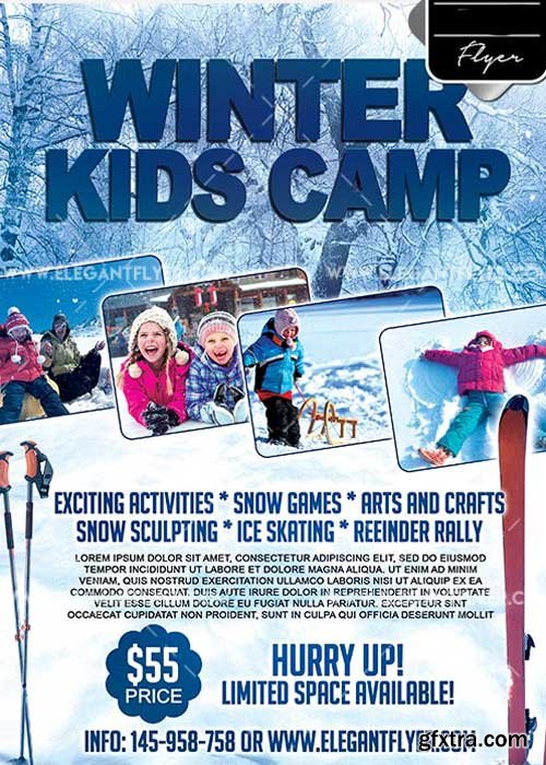Winter Kids Camp V6 Flyer PSD Template + Facebook Cover