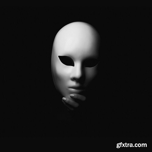 White mask on black background - 5 UHQ JPEG