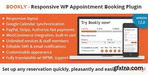 CodeCanyon - Bookly Booking Plugin v12.0 - Responsive Appointment Booking and Scheduling - 7226091