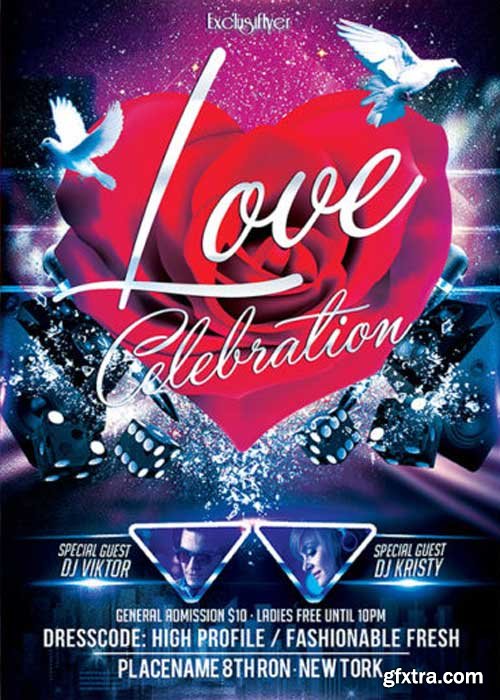 Love Celebration V2 Club and Party Flyer PSD Template