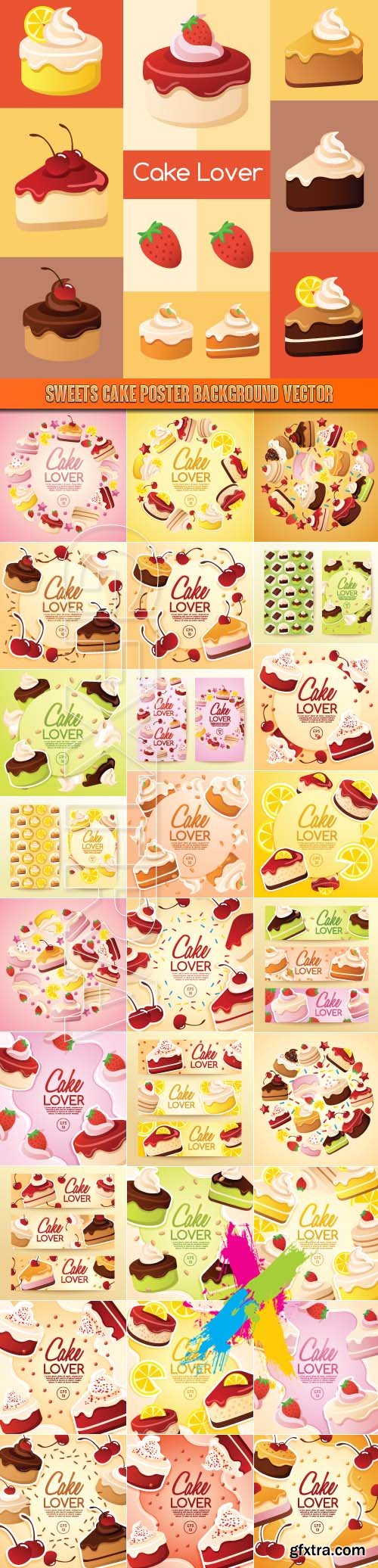 Sweets cake poster background vector