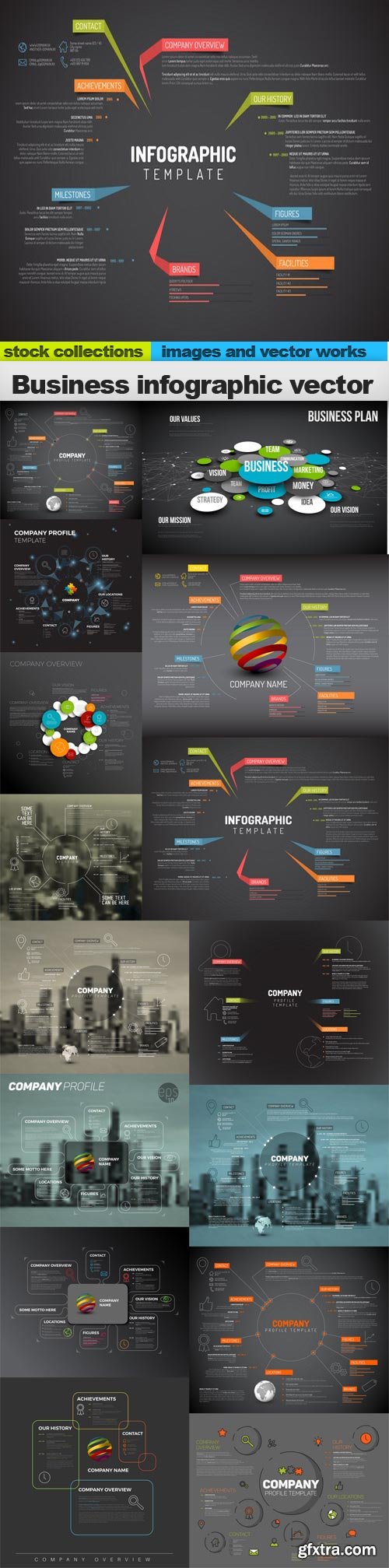 Business infographic vector, 15 x EPS