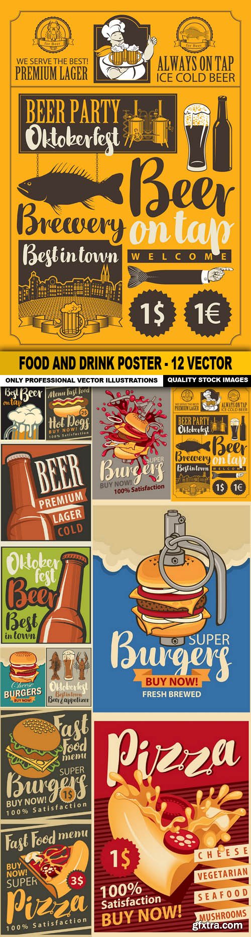 Food And Drink Poster - 12 Vector