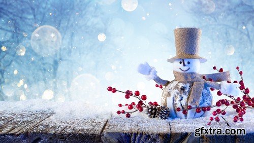Background with snowman - 5 UHQ JPEG