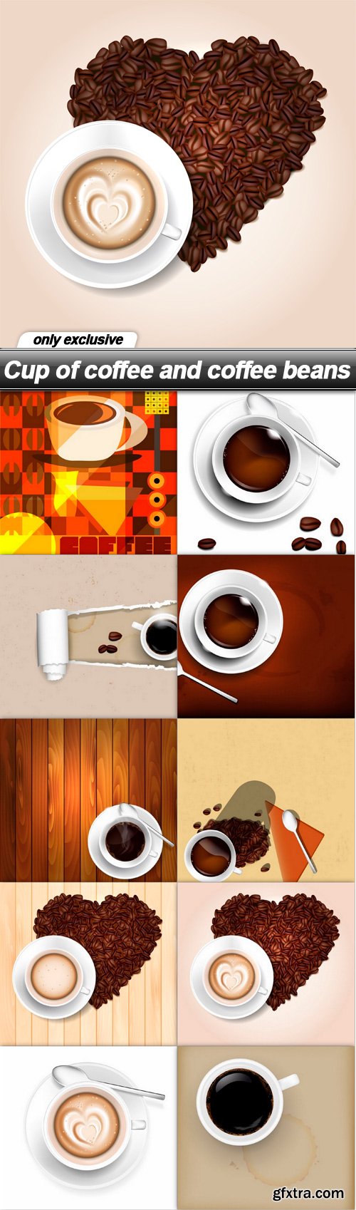 Cup of coffee and coffee beans - 10 EPS