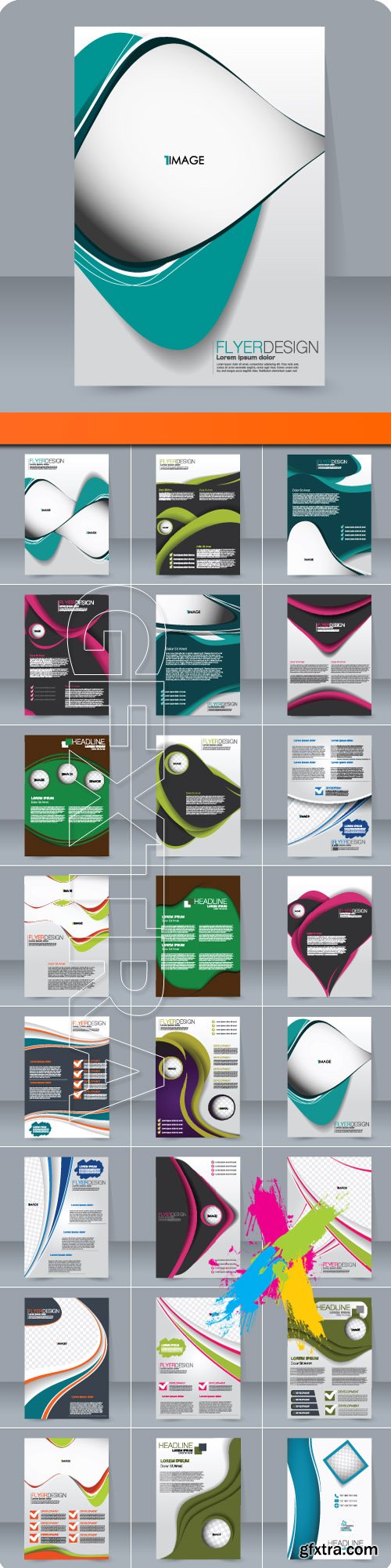 Brochure flyer template design vector 187