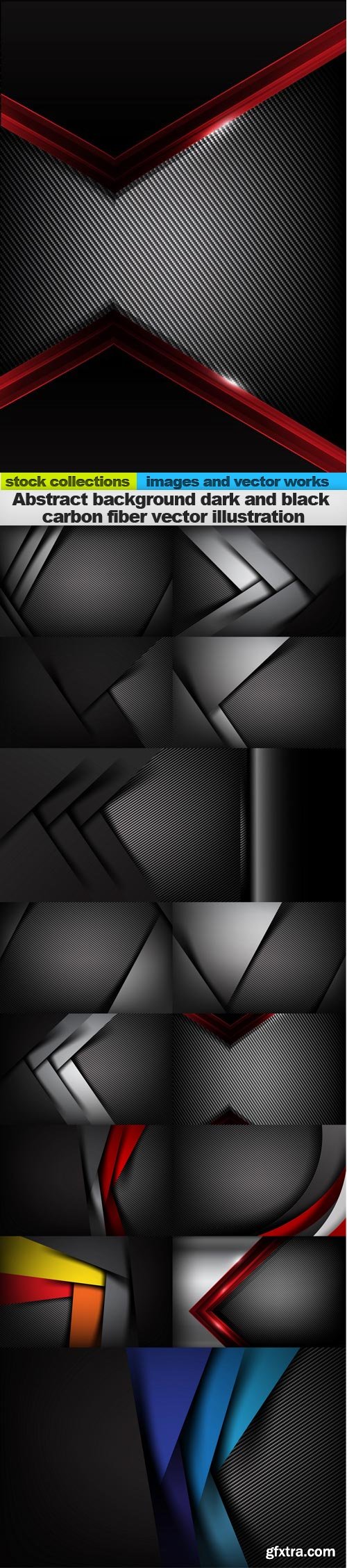 Abstract background dark and black carbon fiber vector illustration 1, 15 x EPS