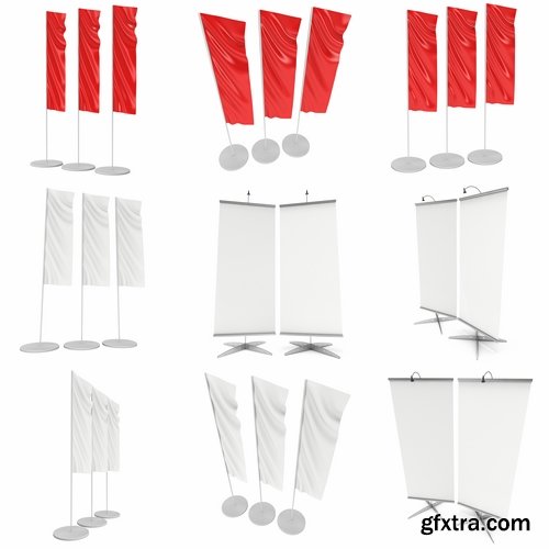 Collection banner exhibition stand box 3D model 25 HQ Jpeg