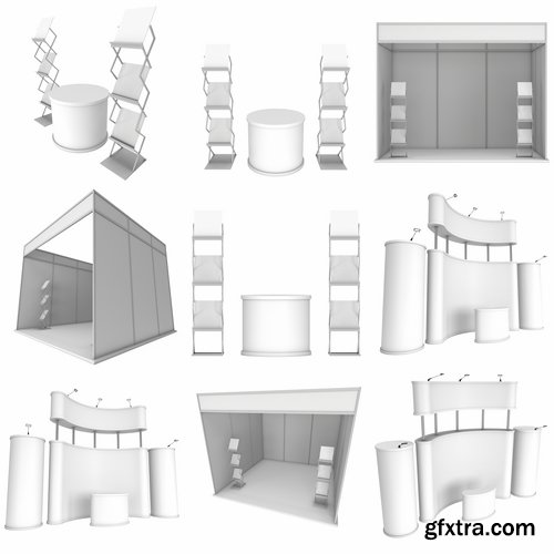 Collection banner exhibition stand box 3D model 25 HQ Jpeg
