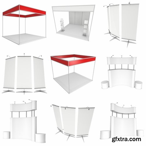 Collection banner exhibition stand box 3D model 25 HQ Jpeg