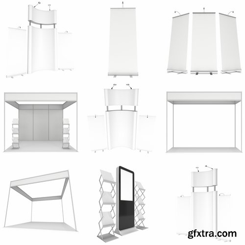 Collection banner exhibition stand box 3D model 25 HQ Jpeg