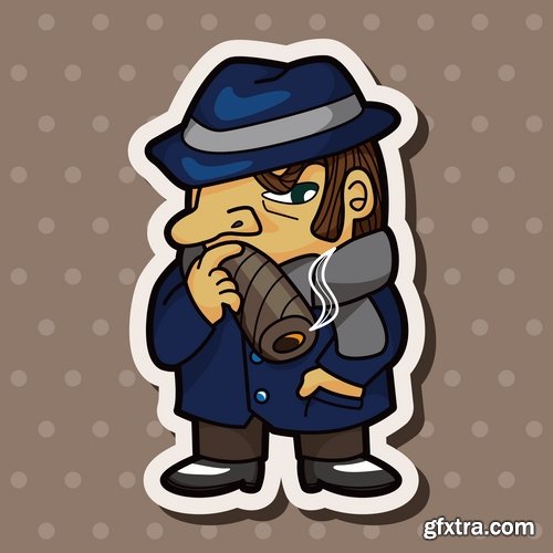 Collection of cartoon bully criminal mafia thief 25 EPS