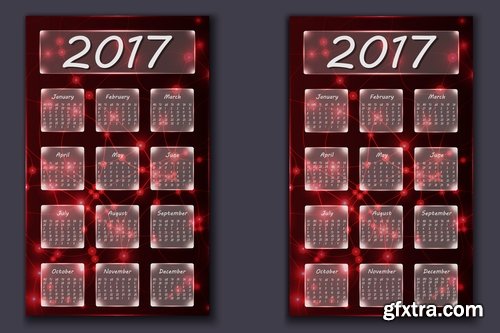 Collection of calendar of 2017 banner flyer in different colors 25 EPS