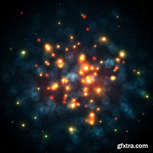 Collection of the flash light effect background is a festive background fire icon 25 EPS