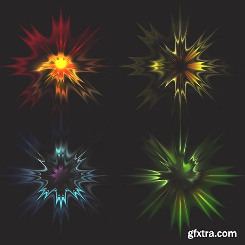 Collection of the flash light effect background is a festive background fire icon 25 EPS