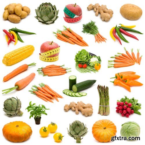 Fruit and Vegetable Isolated on White Background 2 - 16xUHQ JPEG Photo Stock