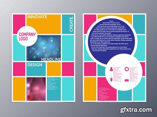 Corporate Templates of Brochures 18 - 25xEPS Vector Stock
