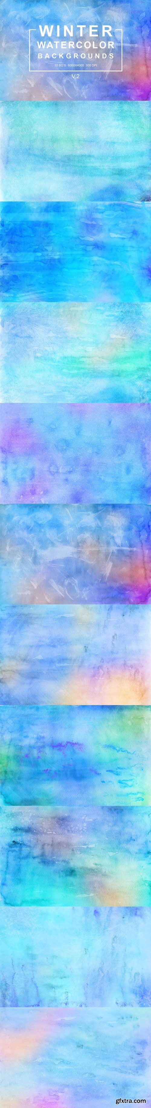 Winter Watercolor Backgrounds Vol.2