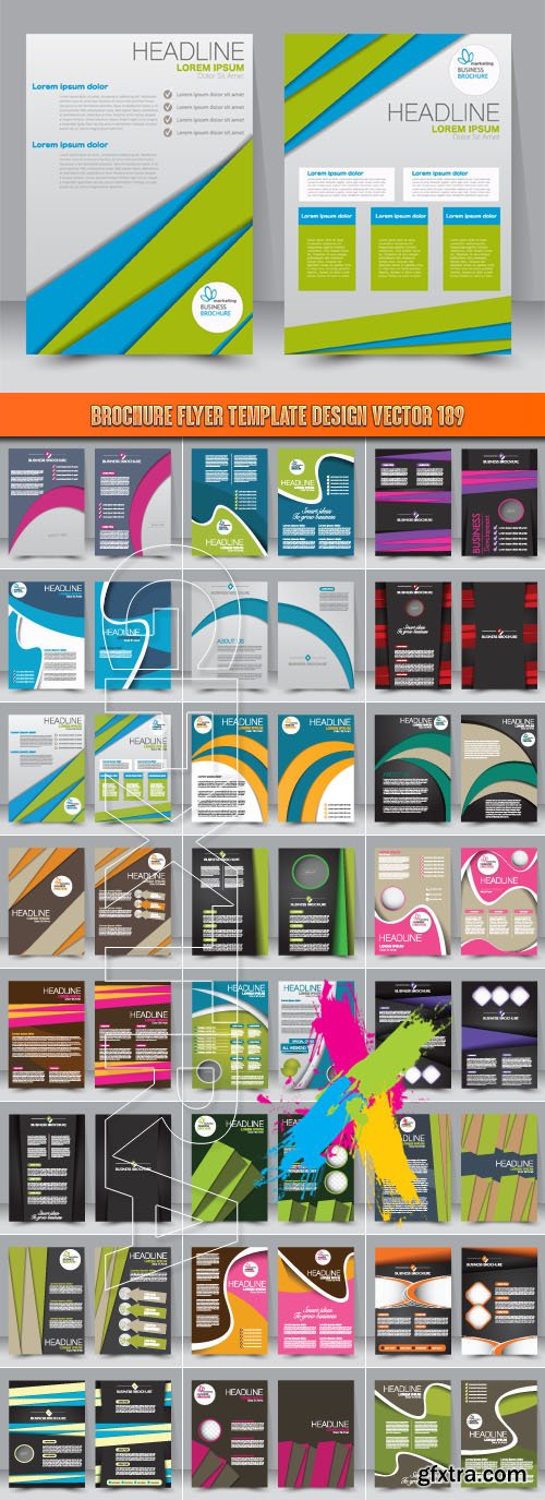 Brochure flyer template design vector 189