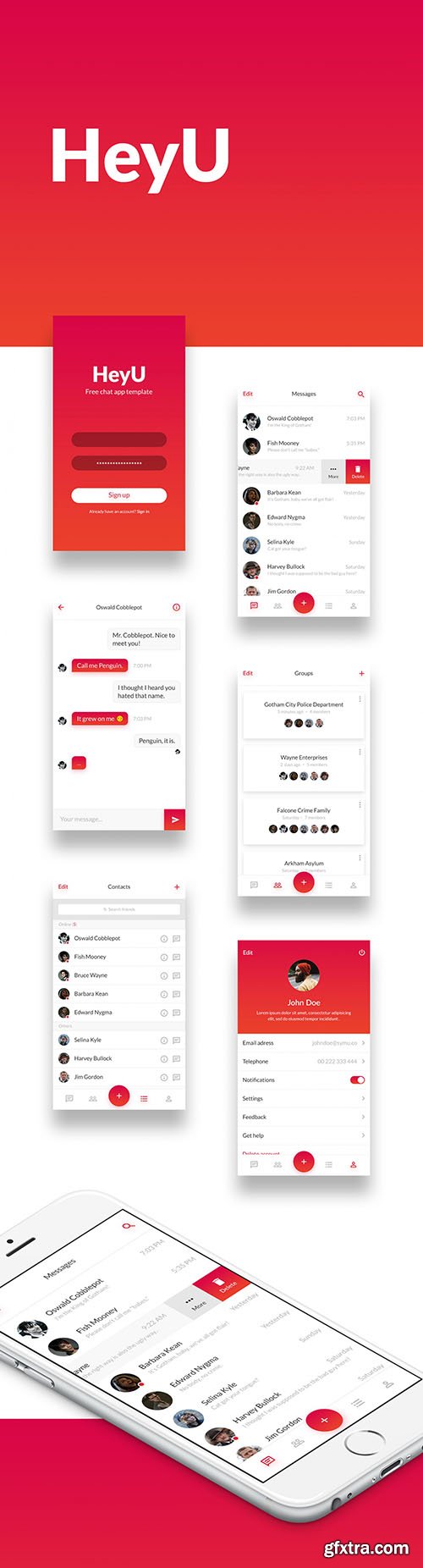 PSD Web Design - HeyU - Mobile App Ui Kit