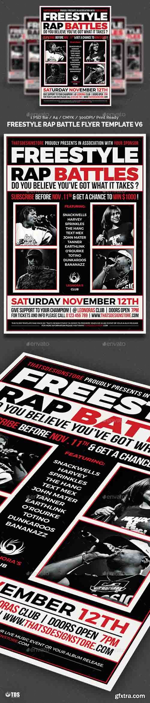GR - Freestyle Rap Battle Flyer Template V6 18124487