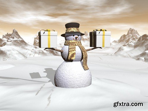 Snowman 3D - 6 UHQ JPEG