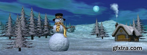 Snowman 3D - 6 UHQ JPEG