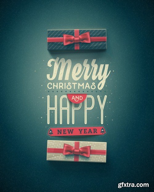 Merry Christmas and Happy New Year backgrounds 1 - 7 UHQ JPEG