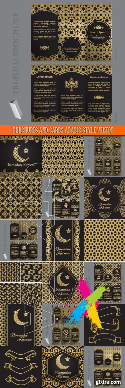 Brochures and cards Arabic style vector