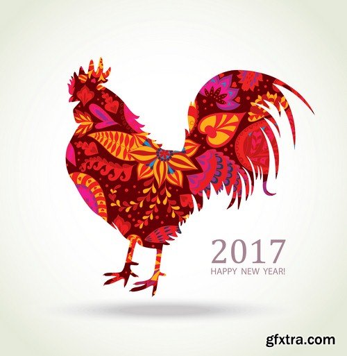 New Year greeting card 2017 - 5 EPS