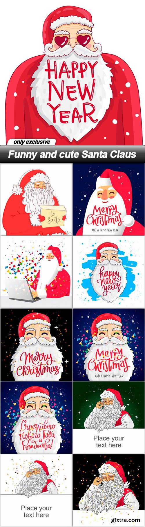 Funny and cute Santa Claus - 11 EPS