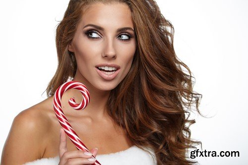 Girl With Christmas Gifts 2 - 20 UHQ JPEG Stock Images