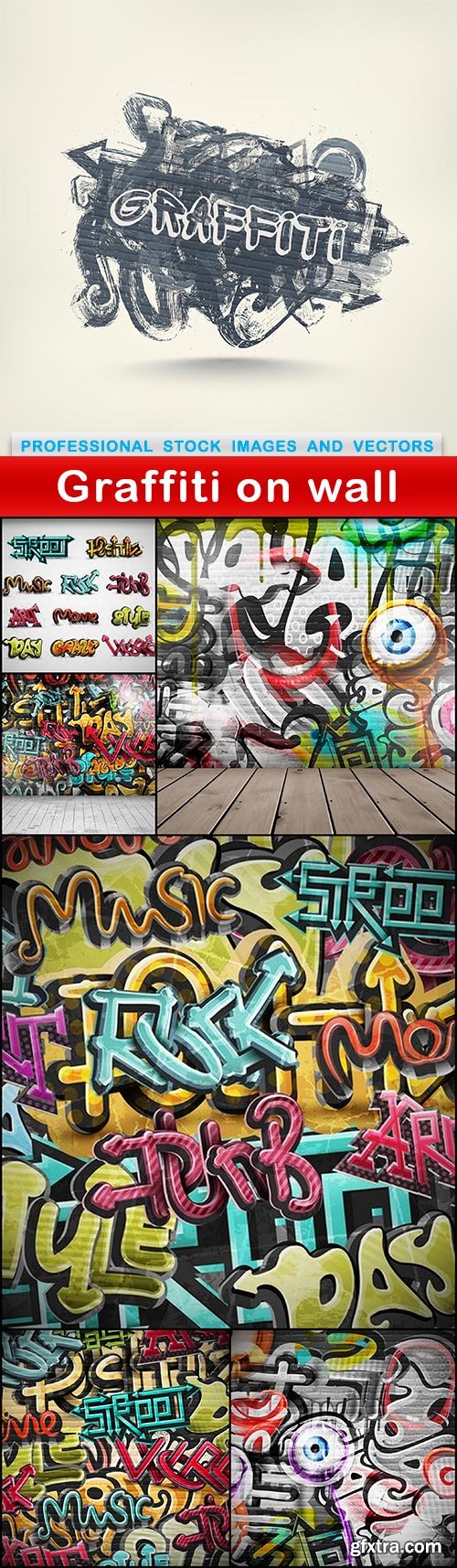 Graffiti on wall - 7 EPS
