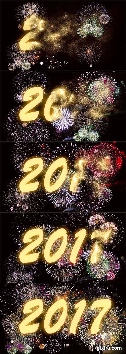 New Year 2017 on a fireworks background New Year 2017 on a fireworks background