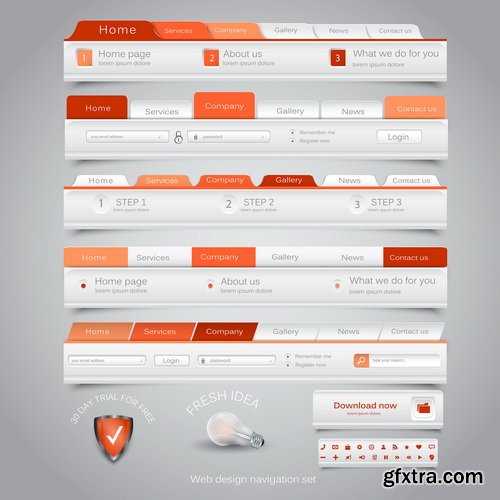 Web Design Elements 2, 25xEPS