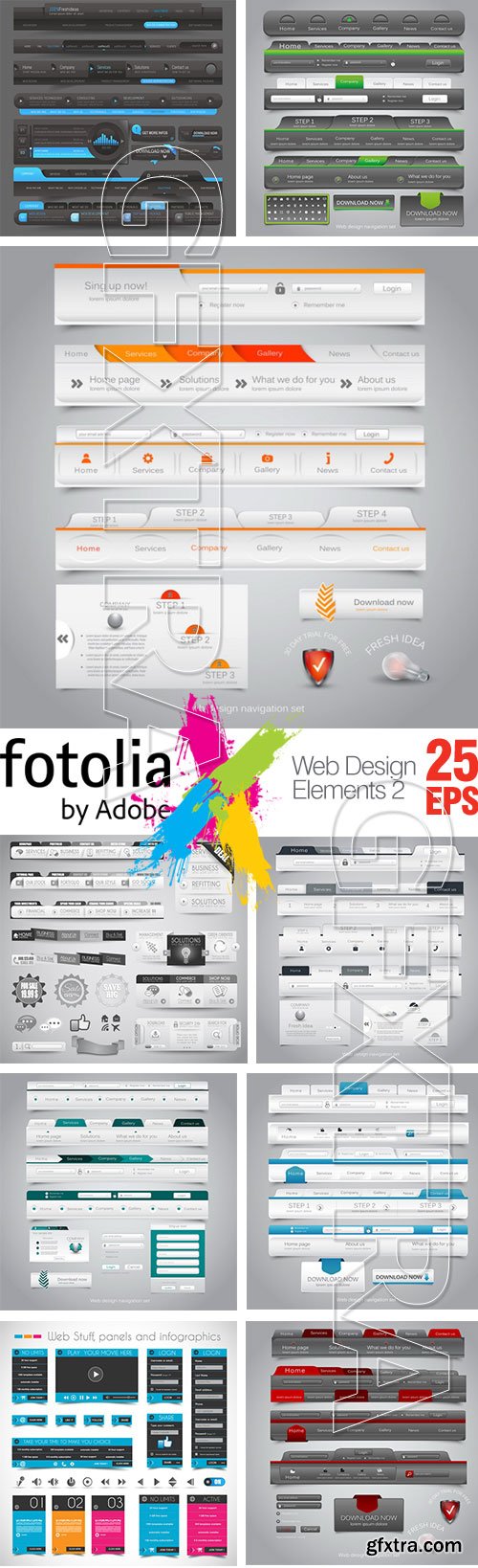Web Design Elements 2, 25xEPS