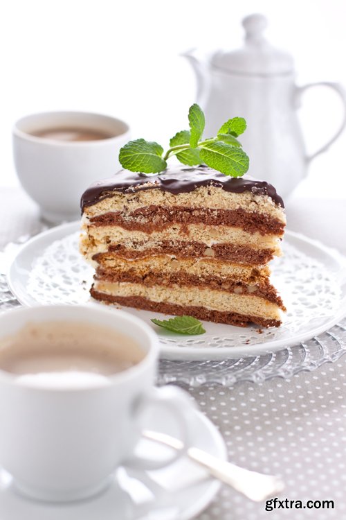 Tea and cake - UHQ Stock Photo