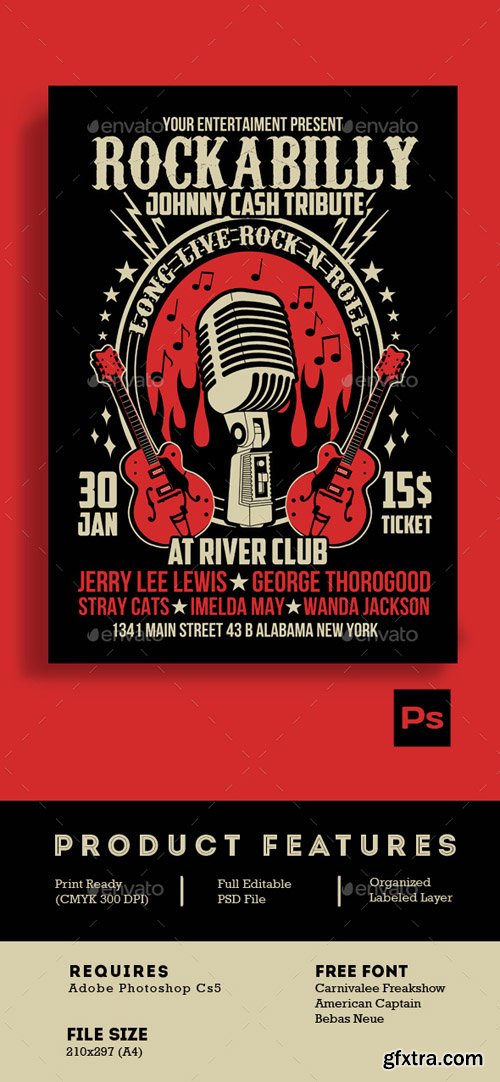 GR - Rockabilly Music Show Poster Flyer 14540297 GR - Rockabilly Music Show Poster Flyer 14540297