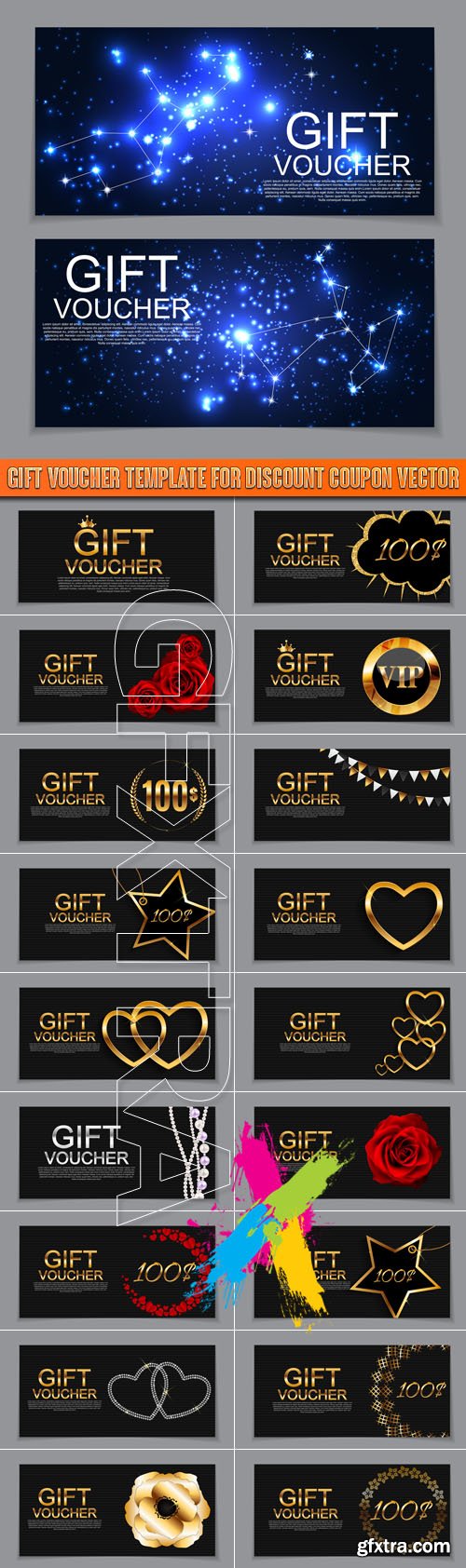 Gift Voucher Template for Discount Coupon vector