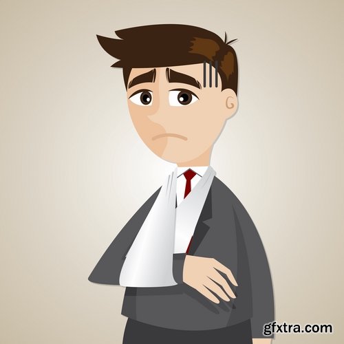 Collection of cartoon business success emotions advertising man 25 EPS