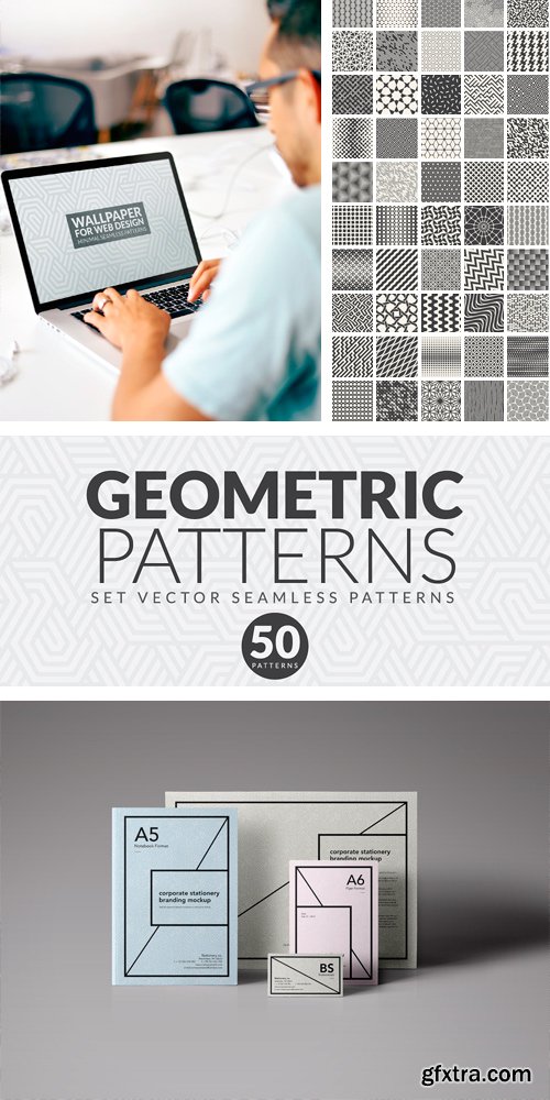 CM 1127614 - 50 GEOMETRIC SEAMLESS PATTERNS