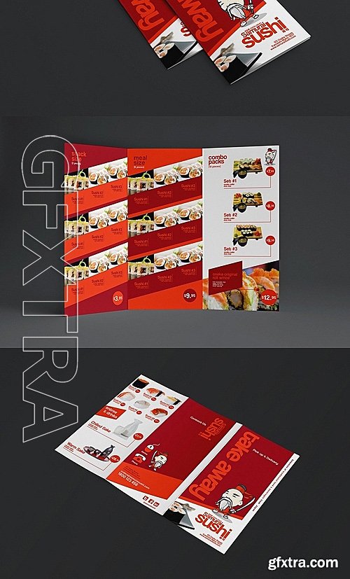 CM - Trifold Sushi Menu Template 946792