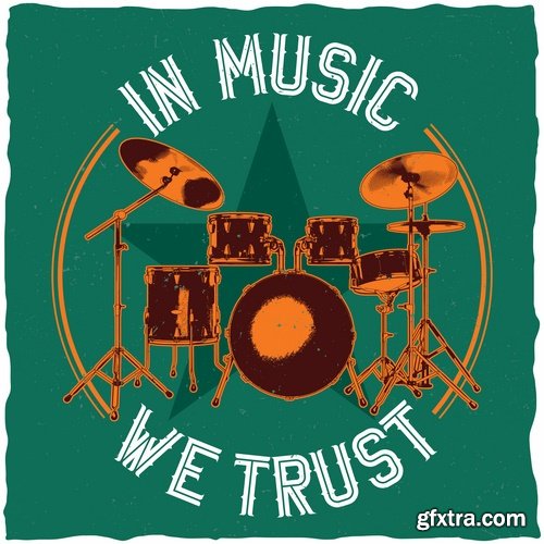 Collection of drawing a slogan to be printed on a t-shirt things retro style 25 EPS