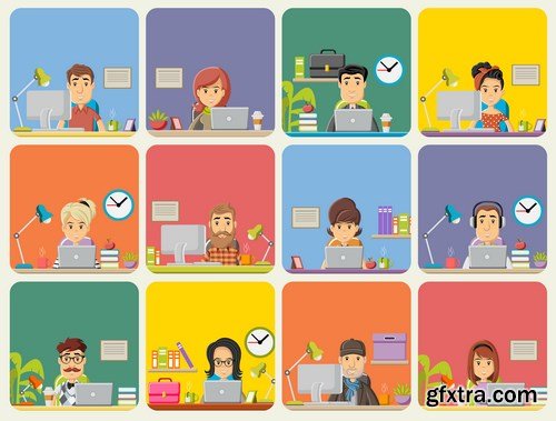 Corporate Templates and Business People - 66xEPS